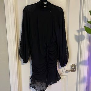 Black Swiss dot long sleeve dress (US size 8)